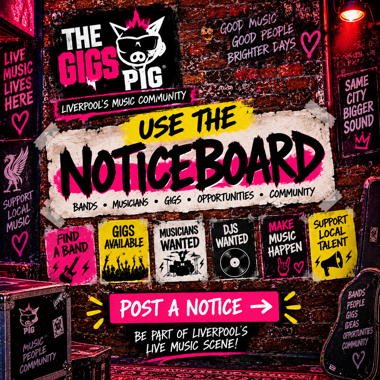 The Gigs Pig Noticeboard